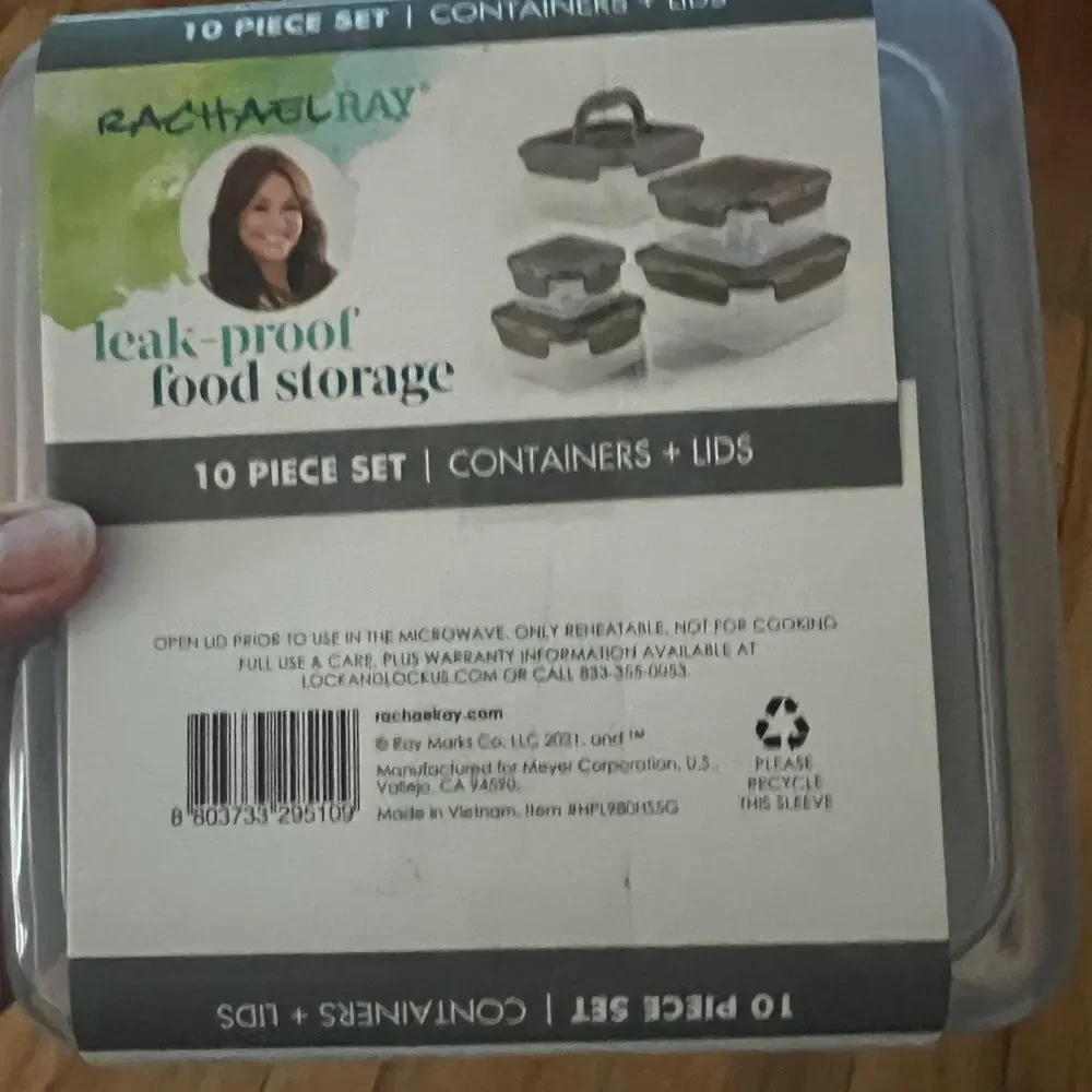 Rachael Ray Leak Proof Food Storage Containers Set GREY